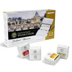 [셀러에이드]ToB 메탈컬러 고체물감 팔레트 12색 세트