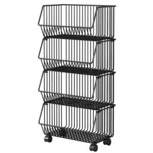 바구니 수납 주방 야채 선반 이동식