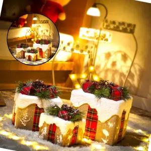 글로 빨간 리본 선물상자 3종세트 트리장식세트 장식소품