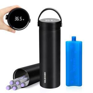 유셰어 인슐린 쿨러 여행 케이스 - 냉장고, 디스플레이가 디지털 휴대용 TSA / 48시간 승인 바이알 펜 u20137 냉각, 있는 온도 1 검증된 디스플레이,