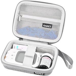 검사 키트용 RAIACE 하드 스토리지 케이스, 포켓, 전용)- 혈당 랜싱 그레이 스트립용 랜싯, 장치, 키트, (케이스 모니터 메쉬 알코올 닦기.