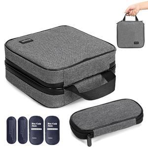 여행용 소형 인슐린 펜 케이스로 승인된 용 아이스 대형 팩 쿨러 포함 여행 시간(그레이) 10~12시간 가능한 4개 케이스 냉각 TSA, 재사용 백 용품용