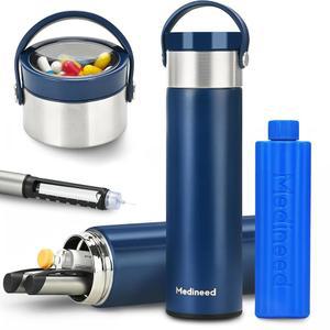 메디네이드 인슐린 쿨러 여행 케이스, 60H 쿨러, 의약품 펜 정리함, 승인 관리를 케이스 여행용 아이스팩이 3 키트(파란색) 약물 TSA 위한 포함된