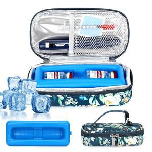 LengKe 인슐린 바이알 쿨러 여행 케이스 미니 쿨링백, 있는 용품 보호용 TSA u2013 휴대용 승인 벽돌이 얼음 정리함, (동백) 냉장