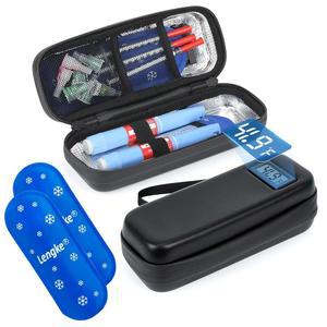 TSA 승인 아이스팩 2개가 포함된 단열 Ozempic 및 일상 이상적입니다. 용 운반하는 가방을 u2013 여행용 사용에 케이스, 펜 인슐린 쿨러 LengKe 여행