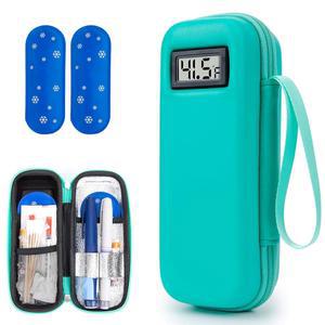 온도 표시 기능이 있는 WIBOND 인슐린 팩 의약품 2개가 여행 펜 및 Tsa 케이스, 일일 용품 포함된 기타 아이스 정리함 승인, 냉장 쿨러