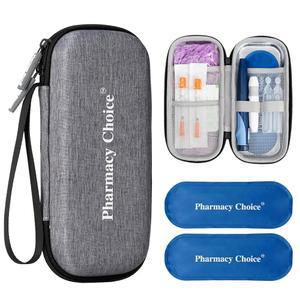 인슐린 펜 쿨러 여행용 케이스, 90g 생활과 2개, 일상 단열 TSA 냉각 컴팩트, 보관용 제 및 위한 용품 백, 승인 아이스팩 여행을 그레이
