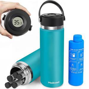 메디네이드 인슐린 쿨러 여행 케이스 TSA 무자로 펜(청록색) 승인, 장착된 약물 표시가 GLP1 아이스 2개, 온도 지퍼드 냉장 있는 및 팩이 정리함,