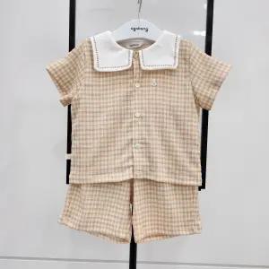 [아가방]노아체크반팔5부오픈상하01T323018_SH