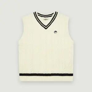 [행텐]남성 컬러 포인트 브이넥 케이블 니트 베스트-SE6211048004033