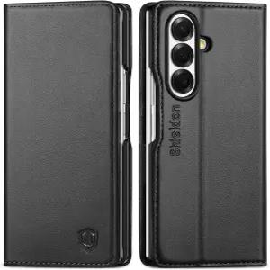 갤럭시 Z 폴드 7 2025용 쉴드온 정품 가죽 케이스 지갑 RFID 차단 신용카드 홀더 스탠드 기능 플립