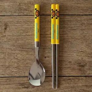 스토어-지유 키이로이토리 캐릭터 스테인리스 슬림 수저세트 도시락용스테인리스수저세트