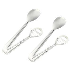 서빙용 퀸자 샐러드 집게 스테인리스 스틸 서빙 도구 및 서버 2개 세트로 제공되는 8인치 크롬 스푼