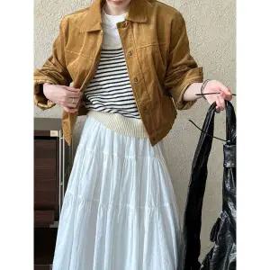 빈티지 가을 캐주얼 여사친 점퍼 코트 코듀로이 야상 잠바 상의 루즈핏 BE3