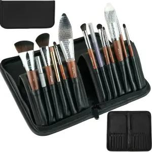 페인트 브러시 케이스 및 수채화 홀더 - 13인치 아트 메이크업 브러시를 위한 지퍼 잠금이 있는 대형