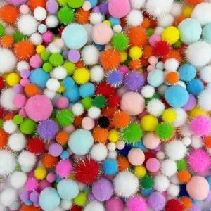 JKanruh 1000Pcs 0.4~1.2인치 글리터 크래프트 폼 멀티컬러 볼 퍼지 홈 데코 멀티 사이즈