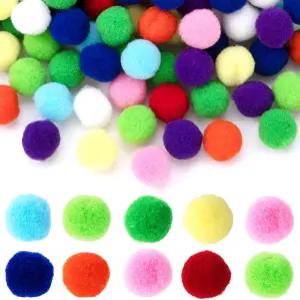 알핀뢰 200개 글리터 폼 볼 다양한 스파클 플러피 크래프트 폼폼 아트 크래프트용 멀티컬러 소프트 DIY