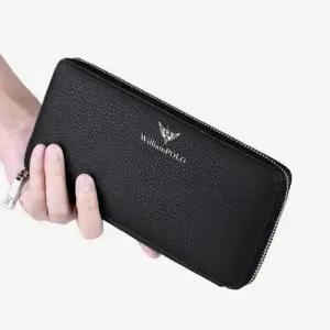 지갑 남성 클러치 패션 장지갑 데일리 가죽 블랙