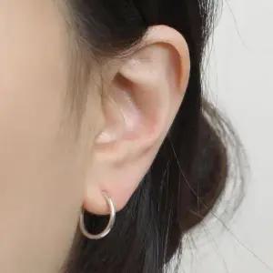 베이직귀걸이 실버 92.5 은 귀 안뚫어도 되는 링 귀찌 귀걸이 15mm