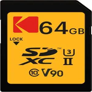 코닥 64GB UHS-II U3 V90 울트라 프로 SDXC 메모리 카드 - 최대 300MB/s 읽기 속도 및 270MB/s 쓰기
