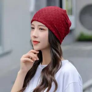 로즈앤 멀티스카프 비니 2p세트 와인 원형스카프 모자