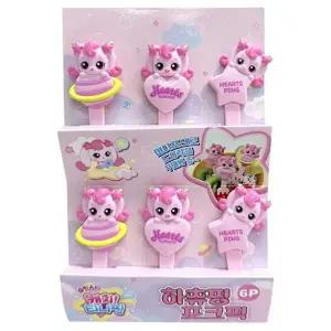 [골드스마일]슈팅스타 캐치티니핑 하츄핑 포크픽 6P