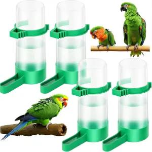앵무새 버디 코카티엘 러브버드를 위한 라무터 4Pcs 조류 급수기 플라스틱 식수 공급기 물 클립