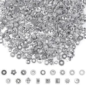 팔찌 목걸이 보석 제작 발견 액세서리를 위한 크리도스 금속 스페이서 구슬 900개 은색