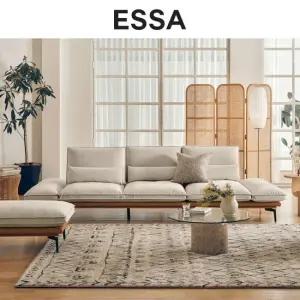 볼튼 4인 하프스윙기능 크라비츠 패브릭 구스 소파+스툴