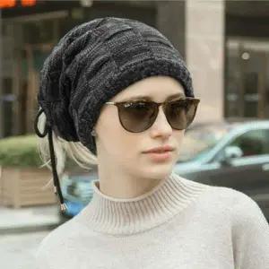 더블웜 넥워머 겸용 비니 겨울 테일 방한 니트모자 멀