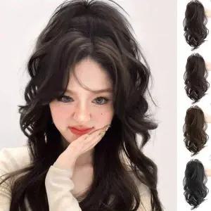 여성용 웨이브 스타일 집게형 헤어핀 실리콘 검정 머리끈