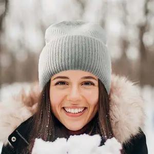 앙고라 니트 비니 연그레이 겨울모자 니트모자 비니모