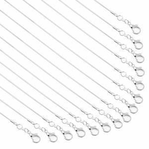 PAXCOO 30 팩 목걸이 체인 실버 도금 뱀 보석 제작용 벌크 1.2mm(18인치)