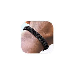 리치스틸 쿠바 링크 체인 팔찌 8/12/17mm 너비 스테인리스 스틸 남성 손목 7.4/8.2/9인치 길이의 크리스마스/발렌타인데이/생일용 클래식 주얼리