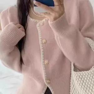 스퀘어넥 자수 스치티 가디건 자켓 아우터 DO5100