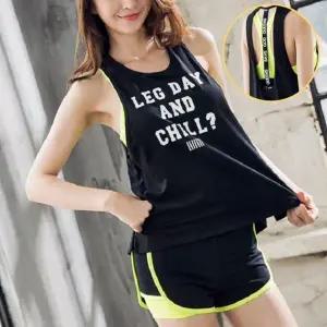 여성 민소매 요가복 블랙 스판 나시