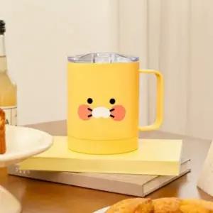 카카오프렌즈 CS 컵 텀블러 스테인리스 잠금장치기능 340ml 옐로우 손잡이