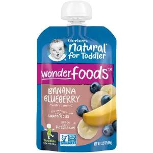 거버 퓨레 원더 푸드 생후 12개월+ 바나나 블루베리 99g Wonder Foods