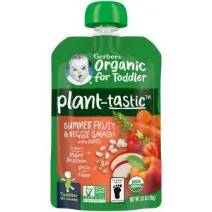 거버 오가닉 퓨레 플랜트 테스틱 12개월+ 비건 과일 오트 99g Plant-Tastic