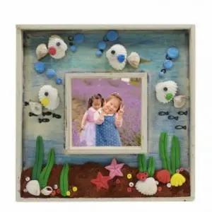 뚝딱 이중 우드 액자 조개물고기 10인용 만들기 교구 재료