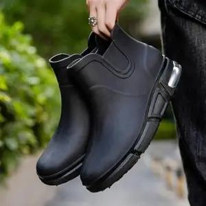 남자 장마 쿠션 레인부츠 스타일 스포티 장화 에어