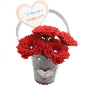 뚝딱 펠트 카네이션 꽃바구니 가로15cmx세로20cm 10인용 만들기 교구 재료