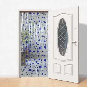 국산 비닐 문발 파리문발 비닐발 커튼 별무늬 블루