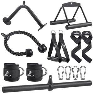 홈 헬스장용 SERTT 운동 케이블 기계 부착물, LAT 풀다운 부착물, 웨이트 트레이닝용 케이블 액세서리, 스트레이트 풀다운 바, 트리셉 로프, 더블 D 행 핸들, V자형