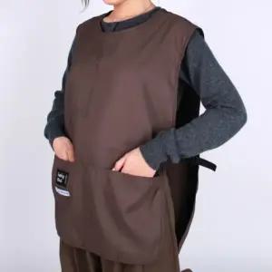 조끼형 짧은 앞치마 카키