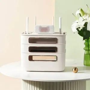 [아도라하우스]홈인테리어 공유기 셋탑박스 수납함 2단