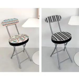 CYK 쿠션 등받이 의자원형접이식 보조 다용도 간이