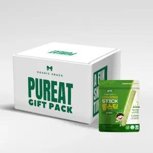 (선물세트) 퓨어잇 오가닉 롱스틱 10봉 선물용 간식박스출산 아기 쌀과자 떡뻥 유기가공식품 돌선물 백일