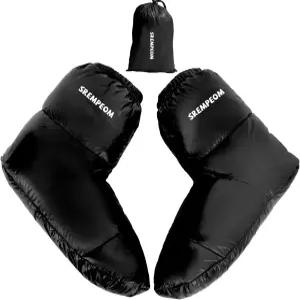 [업그레이드] 초경량 겨울 캠핑 부츠 남녀용 따뜻한 양말 수면 캠프용 방수 따뜻하고 부드러운 아늑함 가방