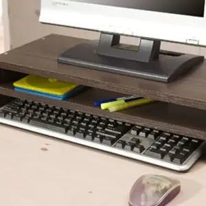 넷메이트 모니터 받침대 거치대 선반 2단 월넛컴퓨터스탠드 다이 대형 PC